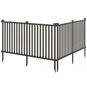 2 Piece 80 x 51 Inch Vinyl Picket Fence for Garden-Black