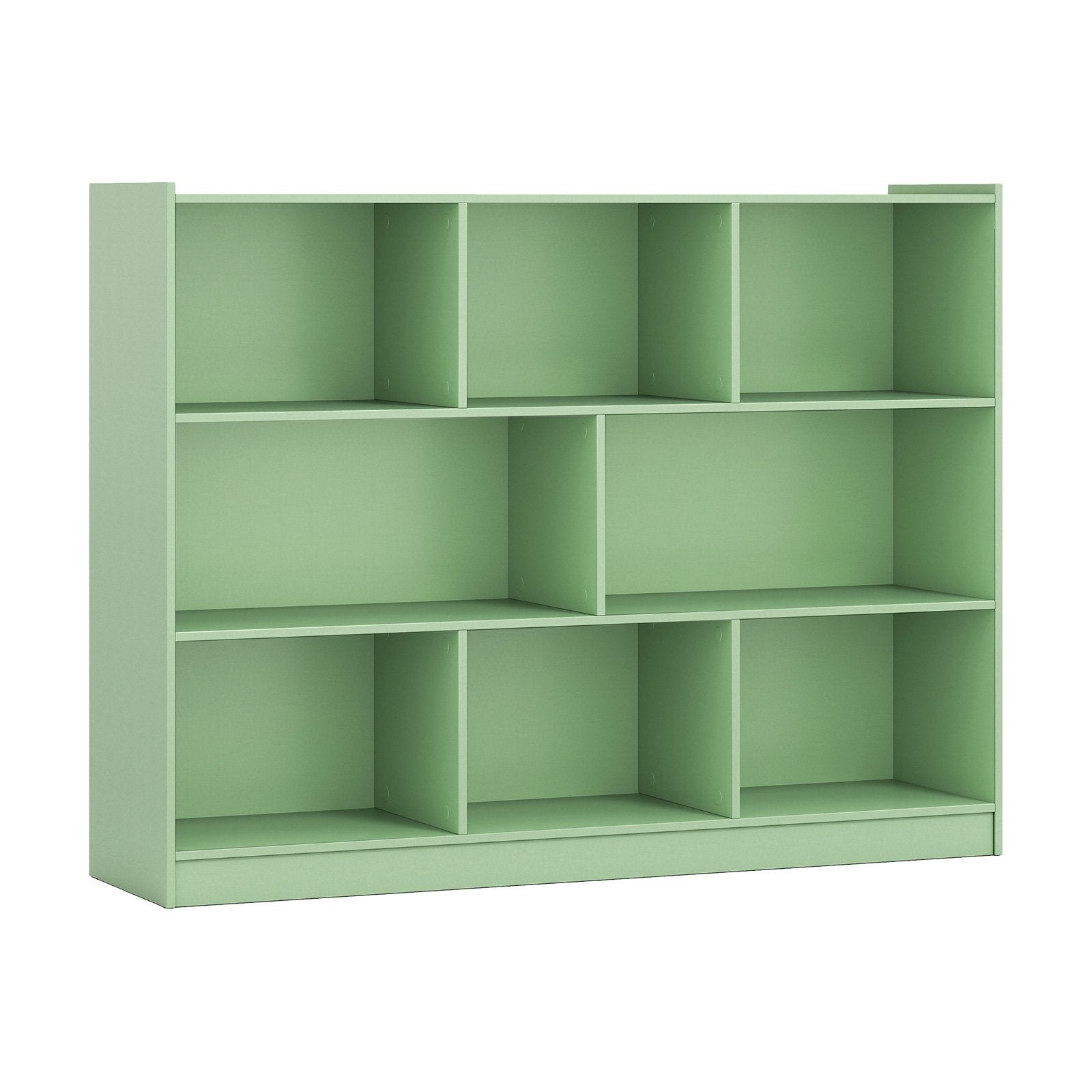 3-Tier Open Bookcase 8-Cube Floor Standing Storage Shelves-Blue