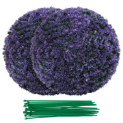 15 Inch Round Artificial Plant Boxwood Topiary Balls Set of 2 for Indoor Outdoor-Purple
