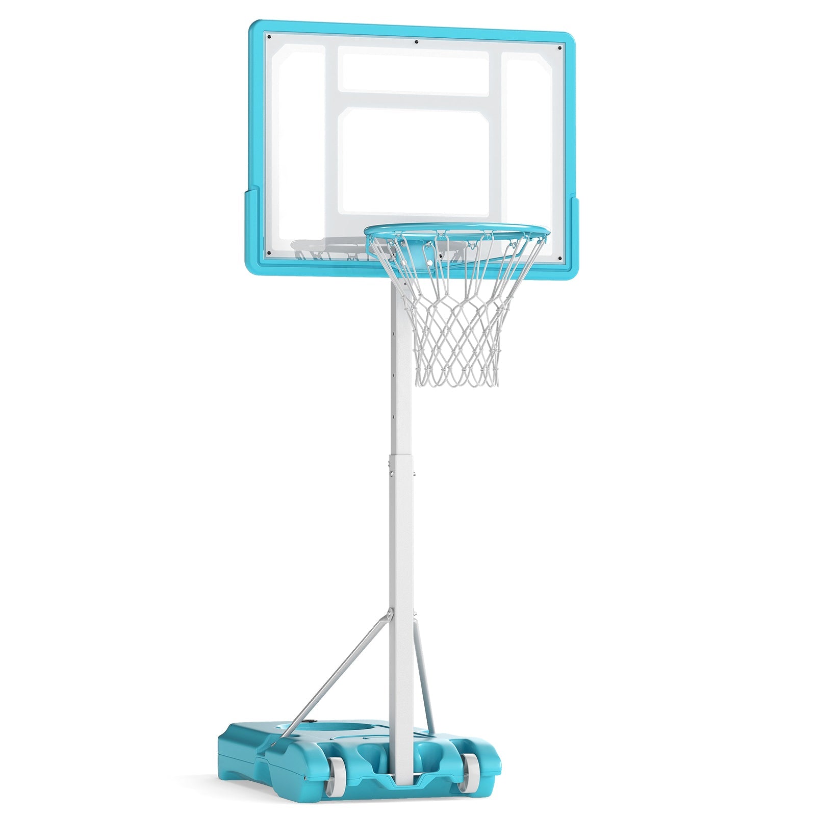 Pool Basketball Hoop Poolside Portable Basketball Goal with Shatterproof Backboard-White