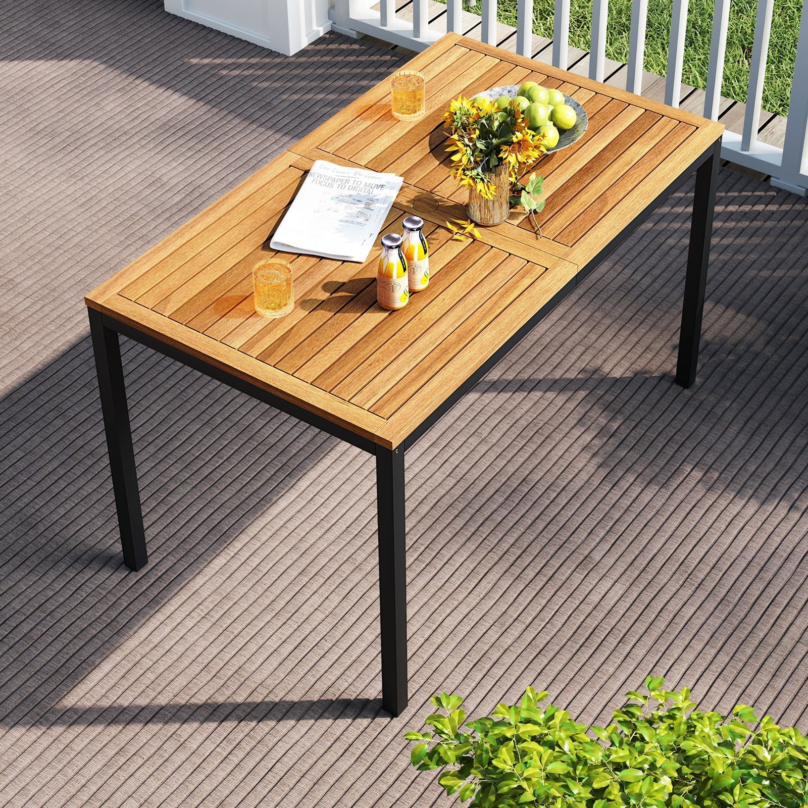 4-Piece Patio Furniture Set Outdoor Dining Chair Set-White