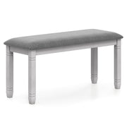 Upholstered Bedroom Bench with Padded Seat and Solid Wood Legs-Gray