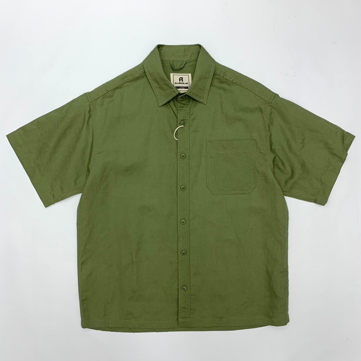 Flat Hem Cotton And Linen Short-sleeved Shirt Men's Japanese-style Retro Linen