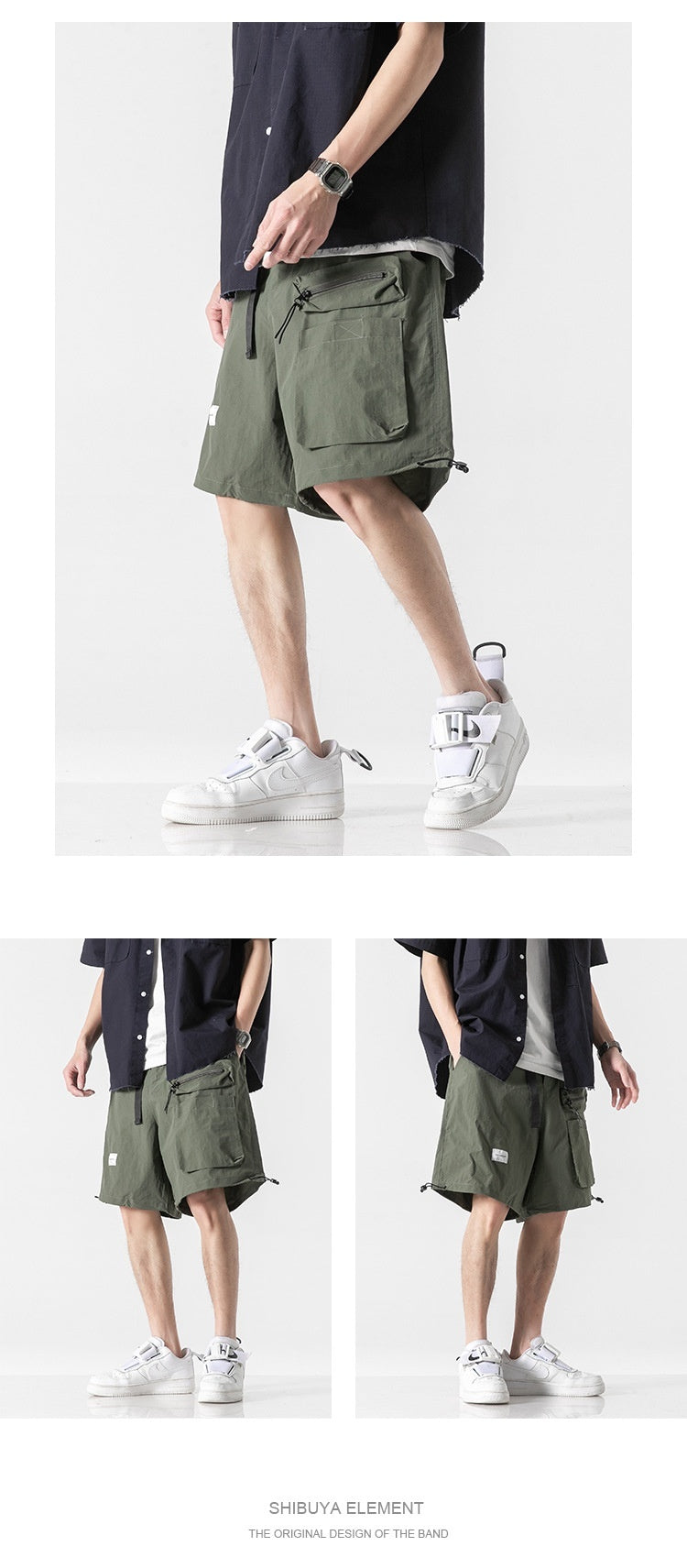 Summer New Big Workwear With Pocket Shorts Men