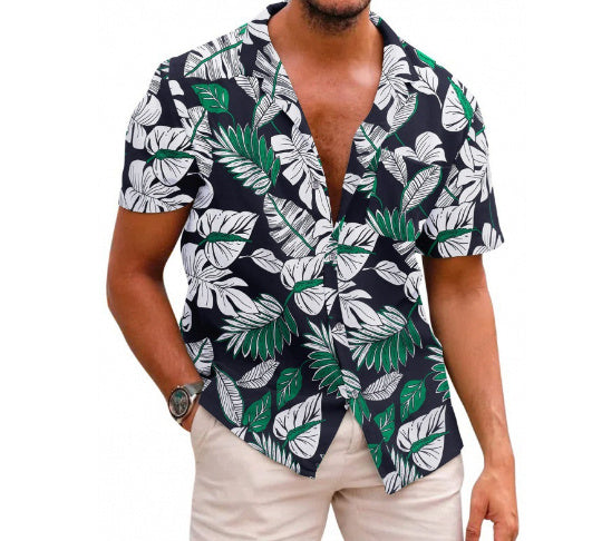 Summer Hawaii Printing Men Short Sleeve