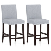 26 inch Counter Height Chairs Set of 2 with Padded Seat and Backrest-Gray