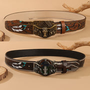 Western Cowboy Bullhead Punk Belt Retro Belt