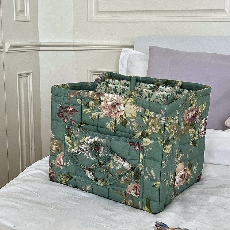 Floral Patchwork Home Sundries Storage Basket