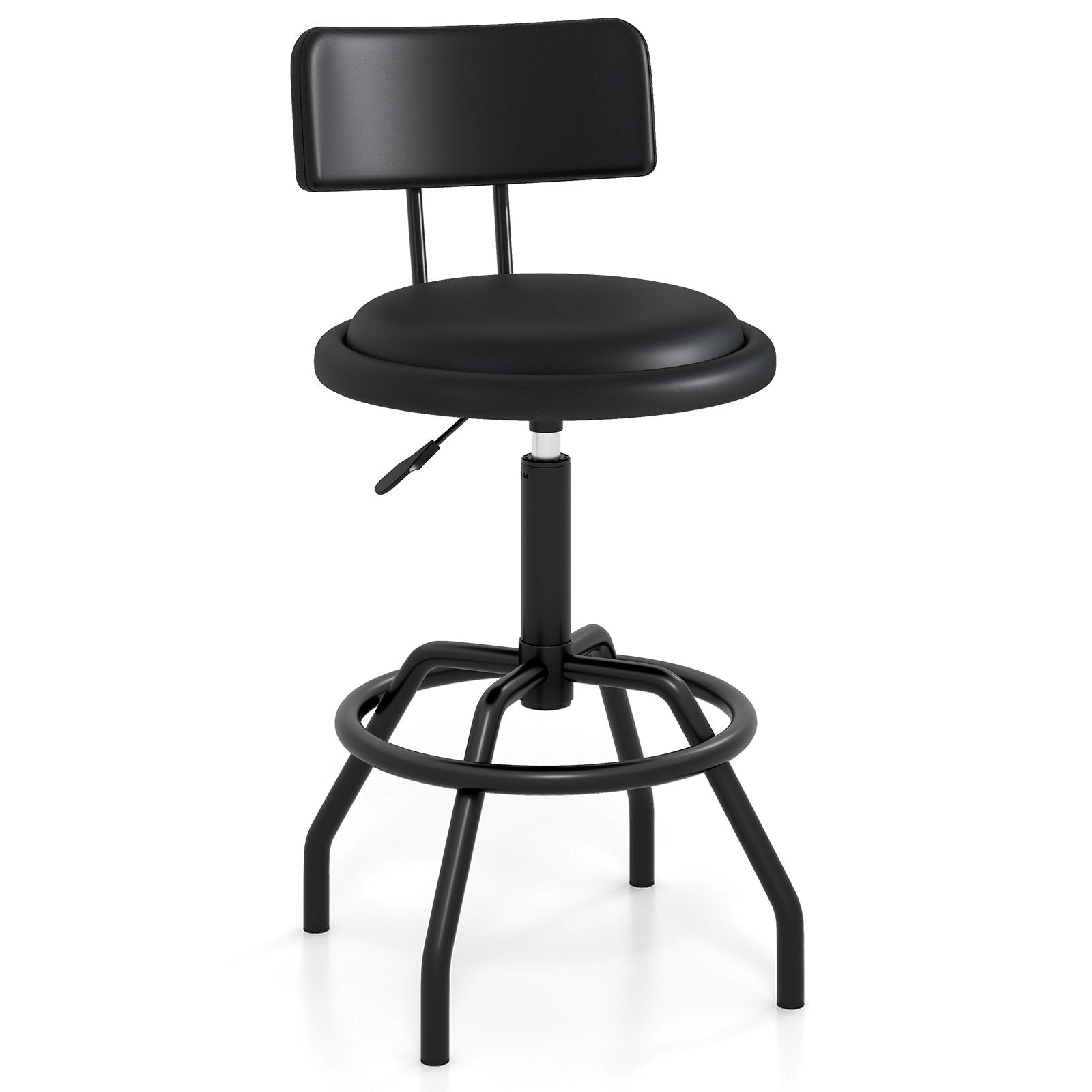 Set of 1/2 360° Swivel Counter Height Barstool with Padded Seat and Back-1 Piece