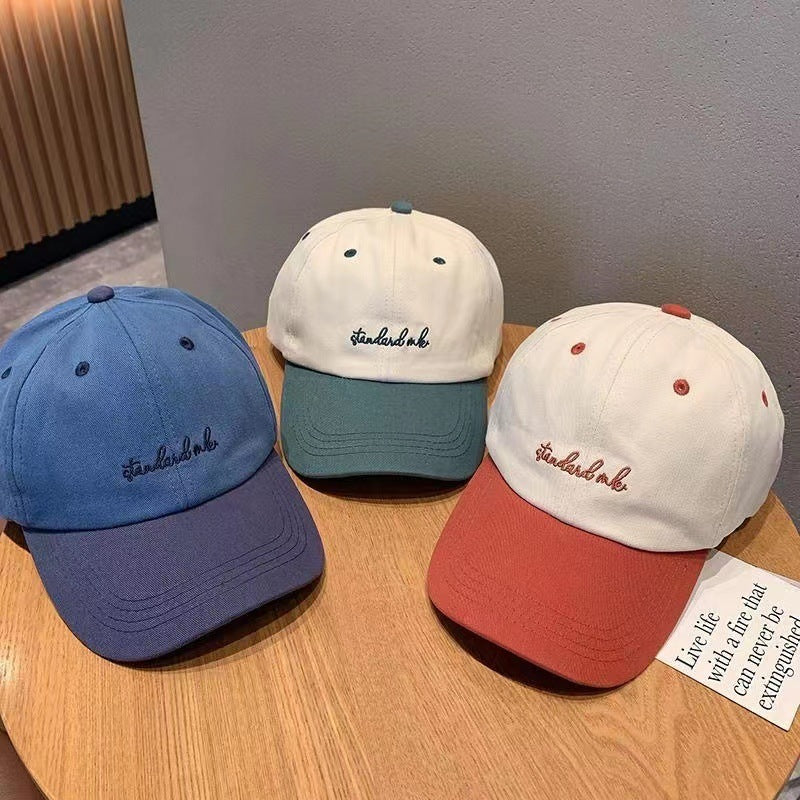 Hat Korean Style Japanese Style Women's Color Matching Washed Denim