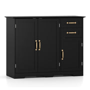 40 Inch Modern Kitchen Sideboard Buffet Cabinet with 2 Drawers and Adjustable Shelf-Black