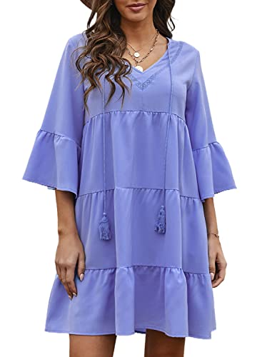 AILUNSNIKA Women Long Sleeve Mini Dress