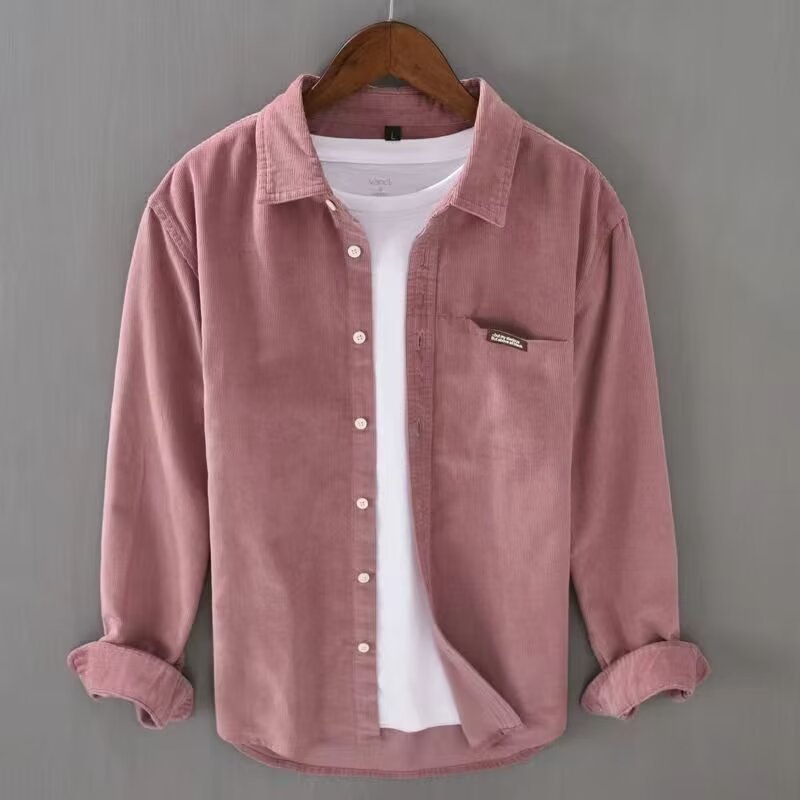 Men's Loose American Retro Corduroy Shirt