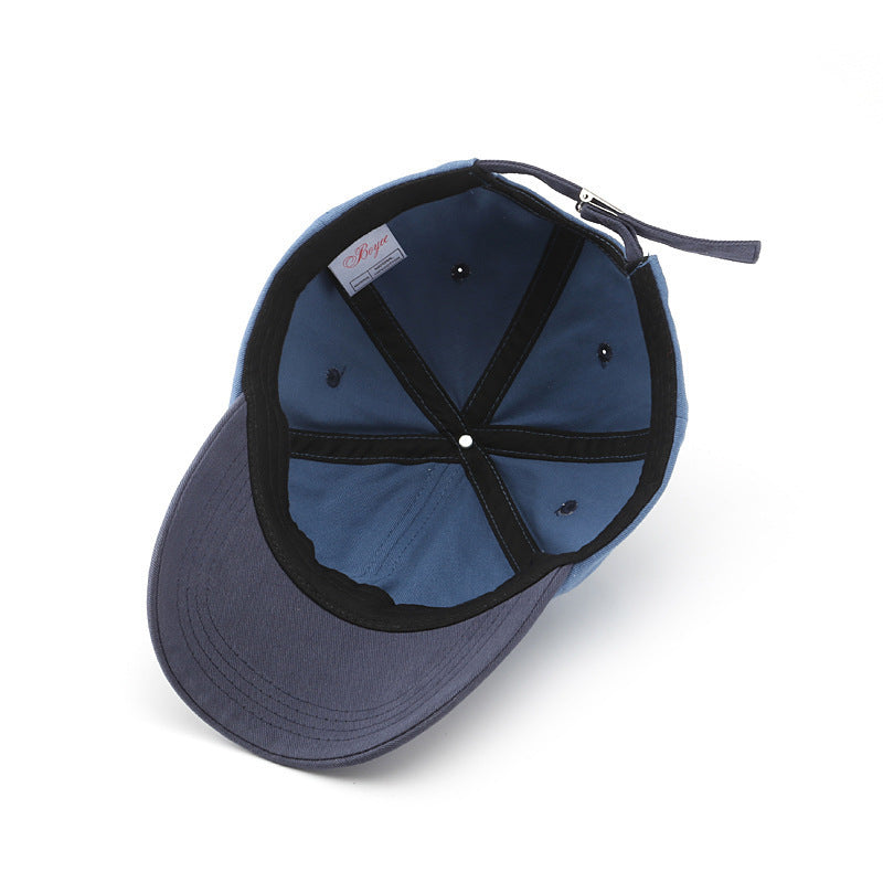 Hat Korean Style Japanese Style Women's Color Matching Washed Denim