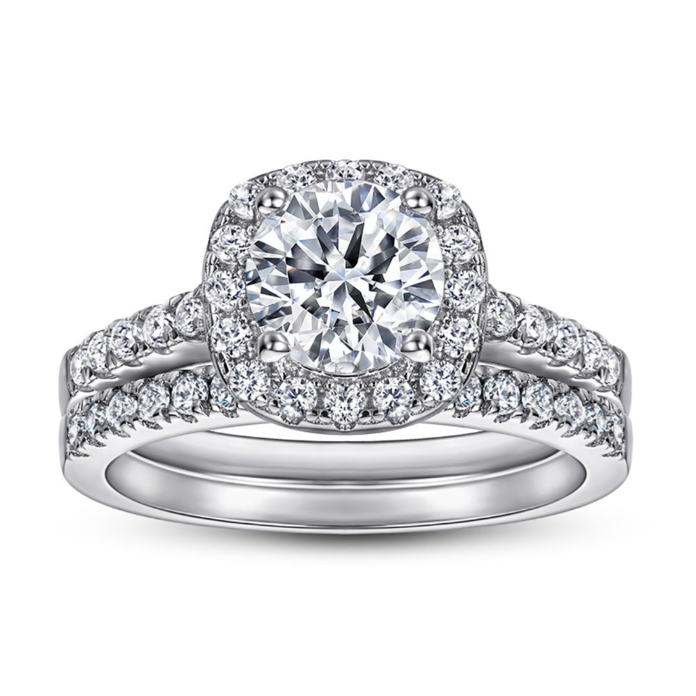 European And American Zircon Silver Ring Fashion Jewelry Women