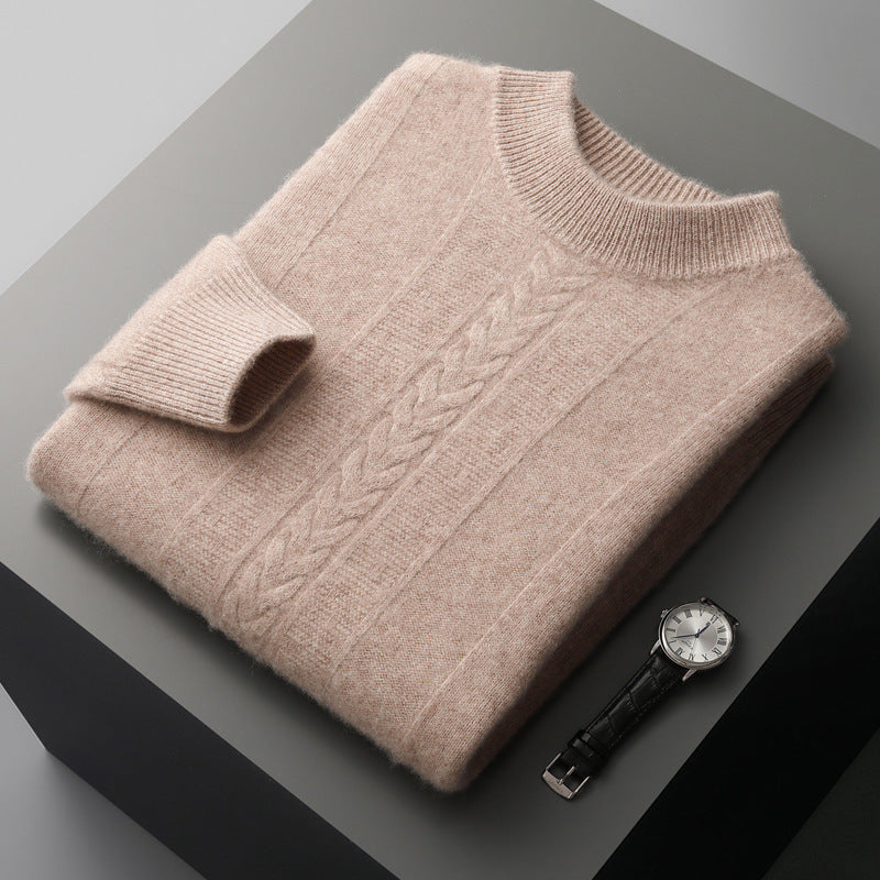 Half Collar Cashmere Sweater Men's Long Sleeve
