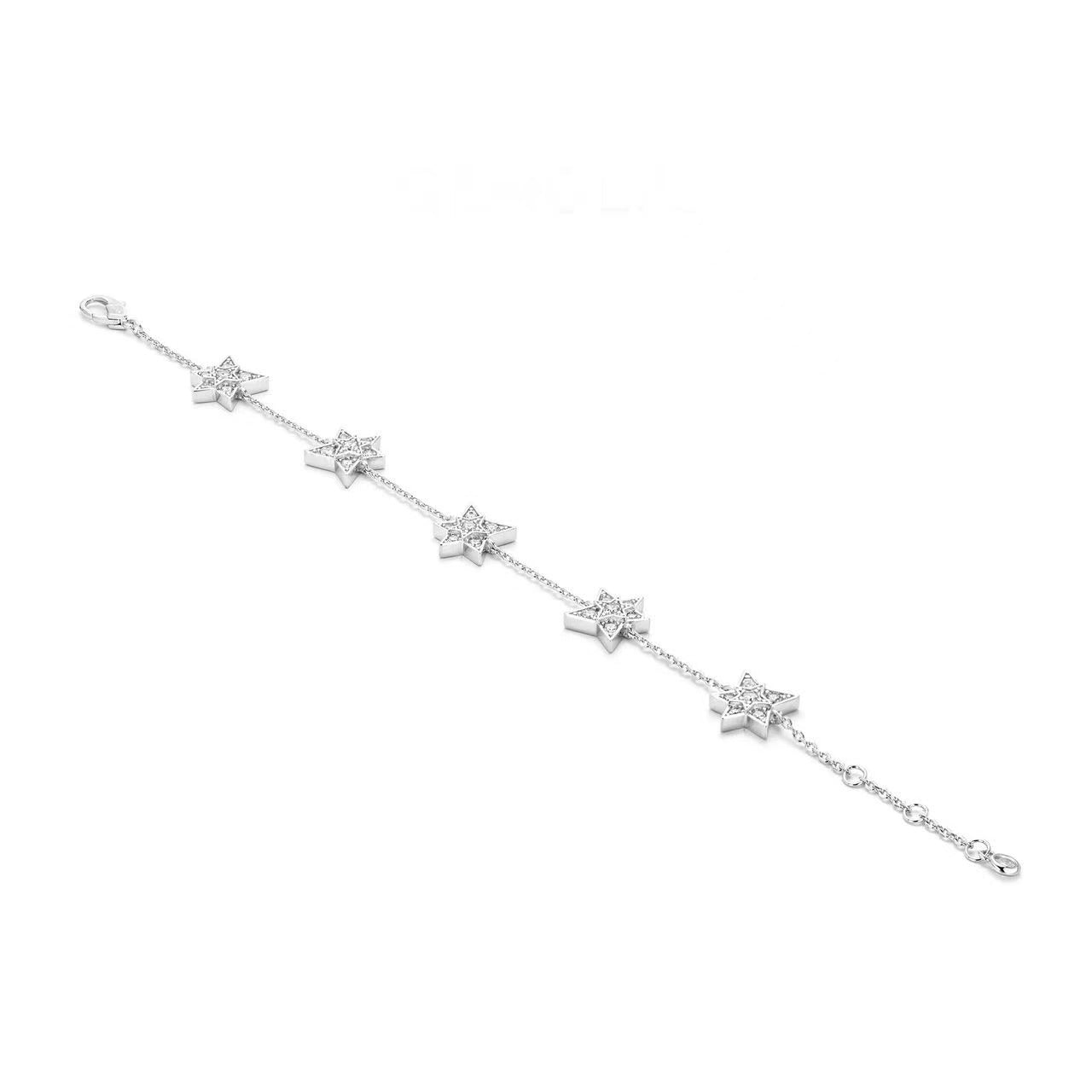 Sweet Cool Design Star Moon Necklace Hand Clavicle Chain Diamond Set