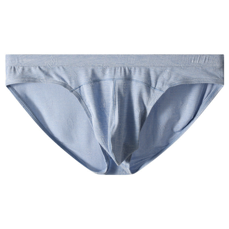 Low Waist Big Bag Men's Jacquard Ice Silk Underwear