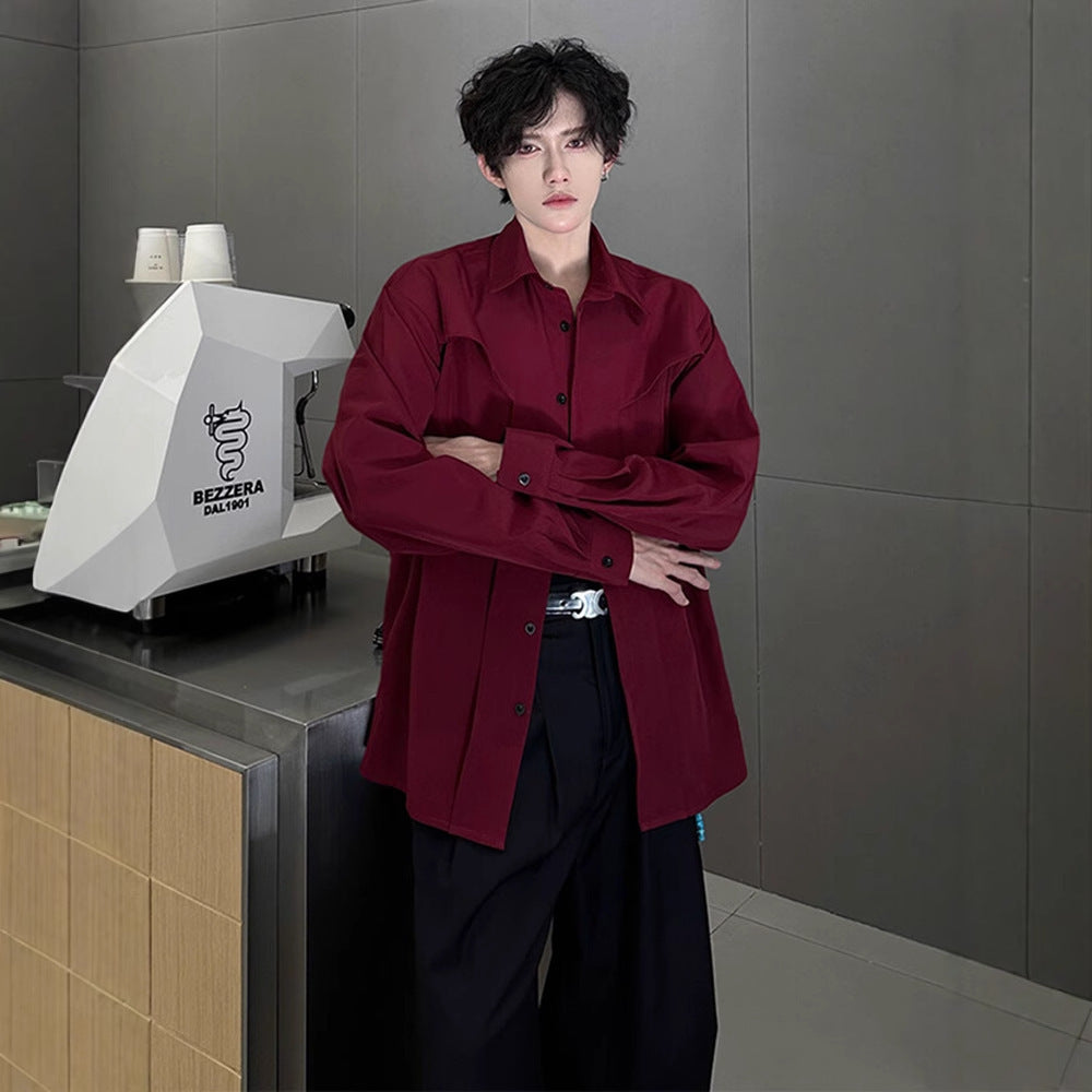 Men's Autumn Ruoshuai High-grade Long-sleeved Shirt