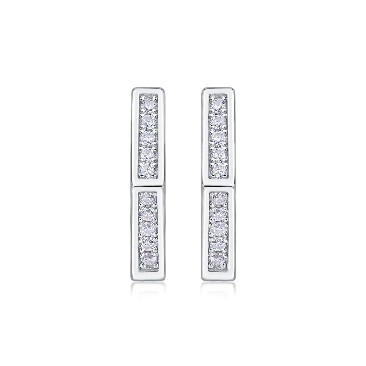 State Of Mind - Fashionable And Luxurious Diamond Jewelry Set With Moissanite S925 Sterling Silver And Platinum-plated Stud Earrings