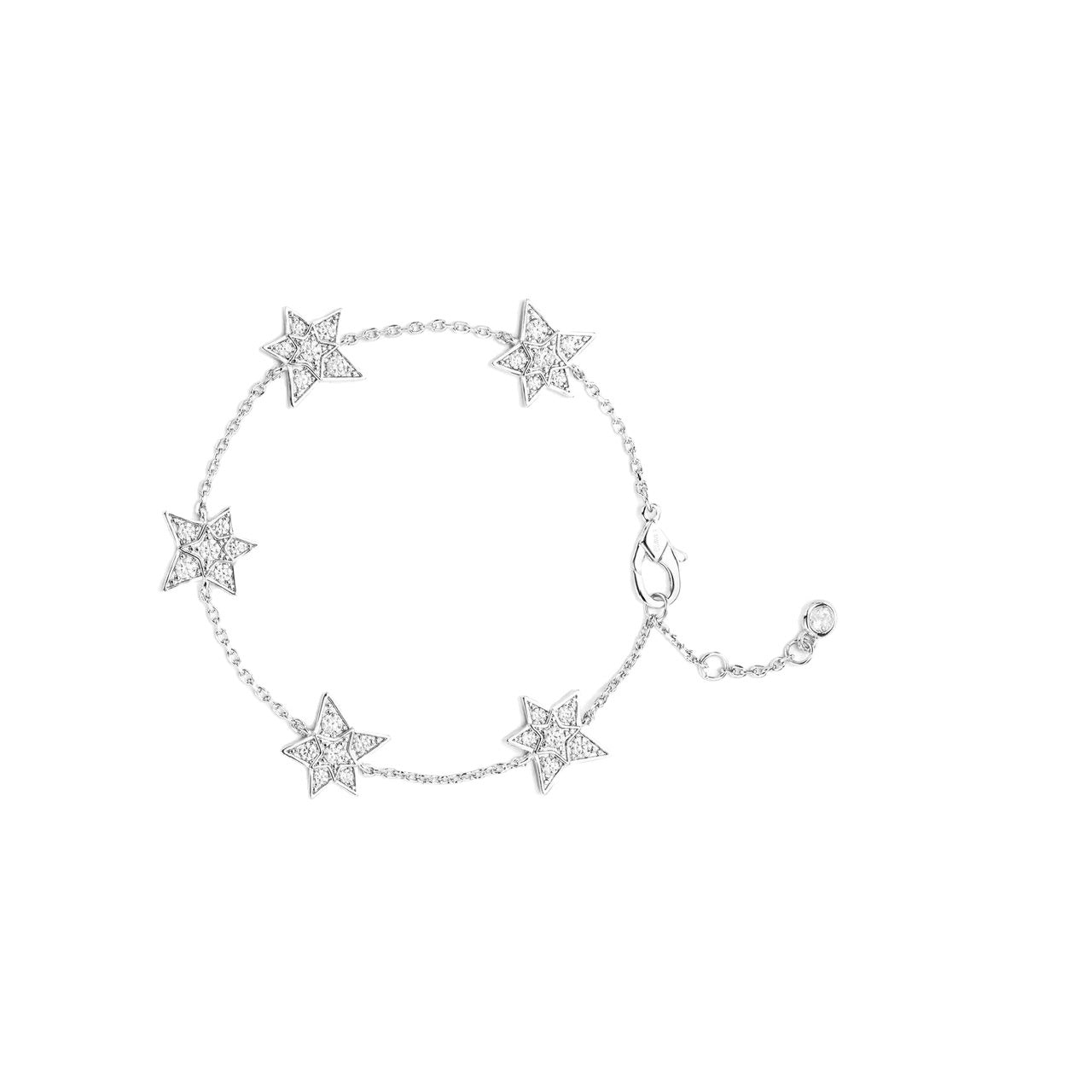 Sweet Cool Design Star Moon Necklace Hand Clavicle Chain Diamond Set