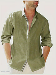 Loose Colored Lapel Long-sleeved Casual Men's Shirt For Teenagers