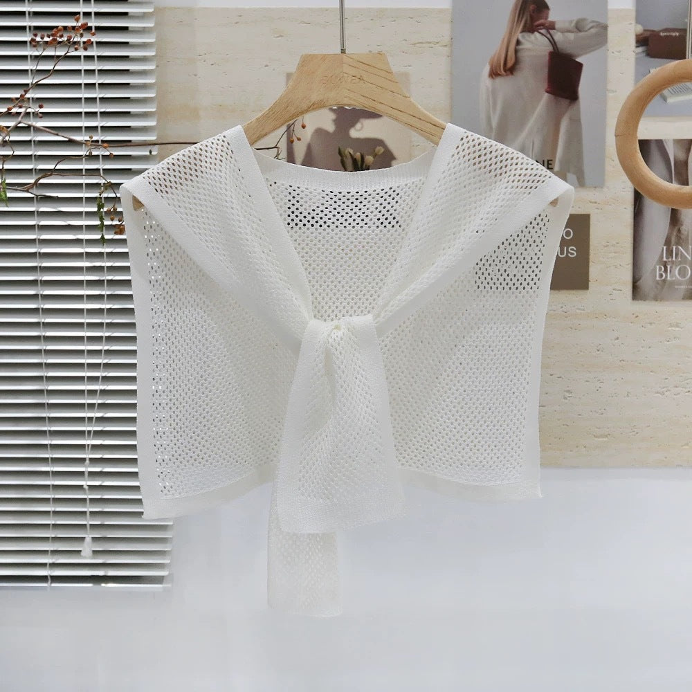 Knitted Shawl Matching Shirt Skirt Outer T-shirt Small Waistcoat