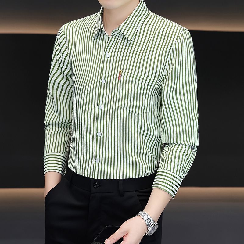 Striped Youth Korean Slim Fit Casual All-match Shirt