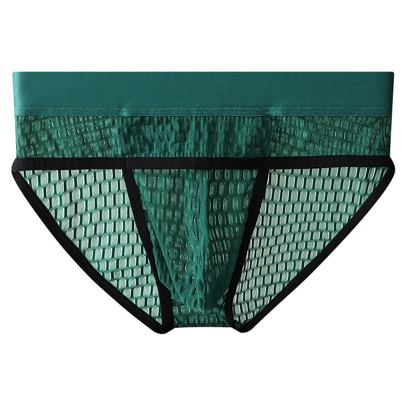 New Men's Sexy Lace Briefs Flirting Mid-rise Underwear U Pouch
