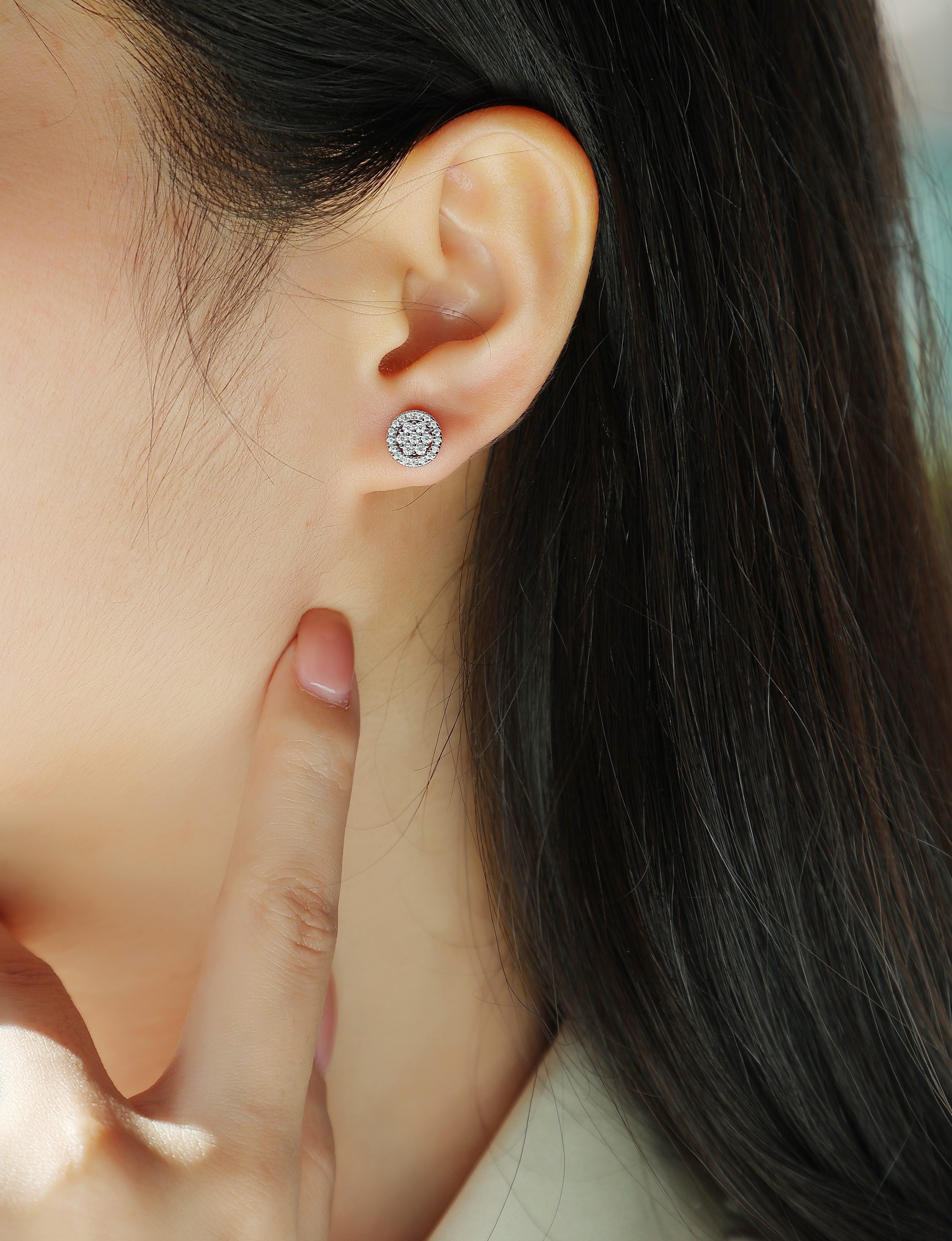 Cosmic Conjecture - Fashionable And Luxurious Diamond Jewelry Set With Moissanite S925 Sterling Silver And Platinum-plated Stud Earrings