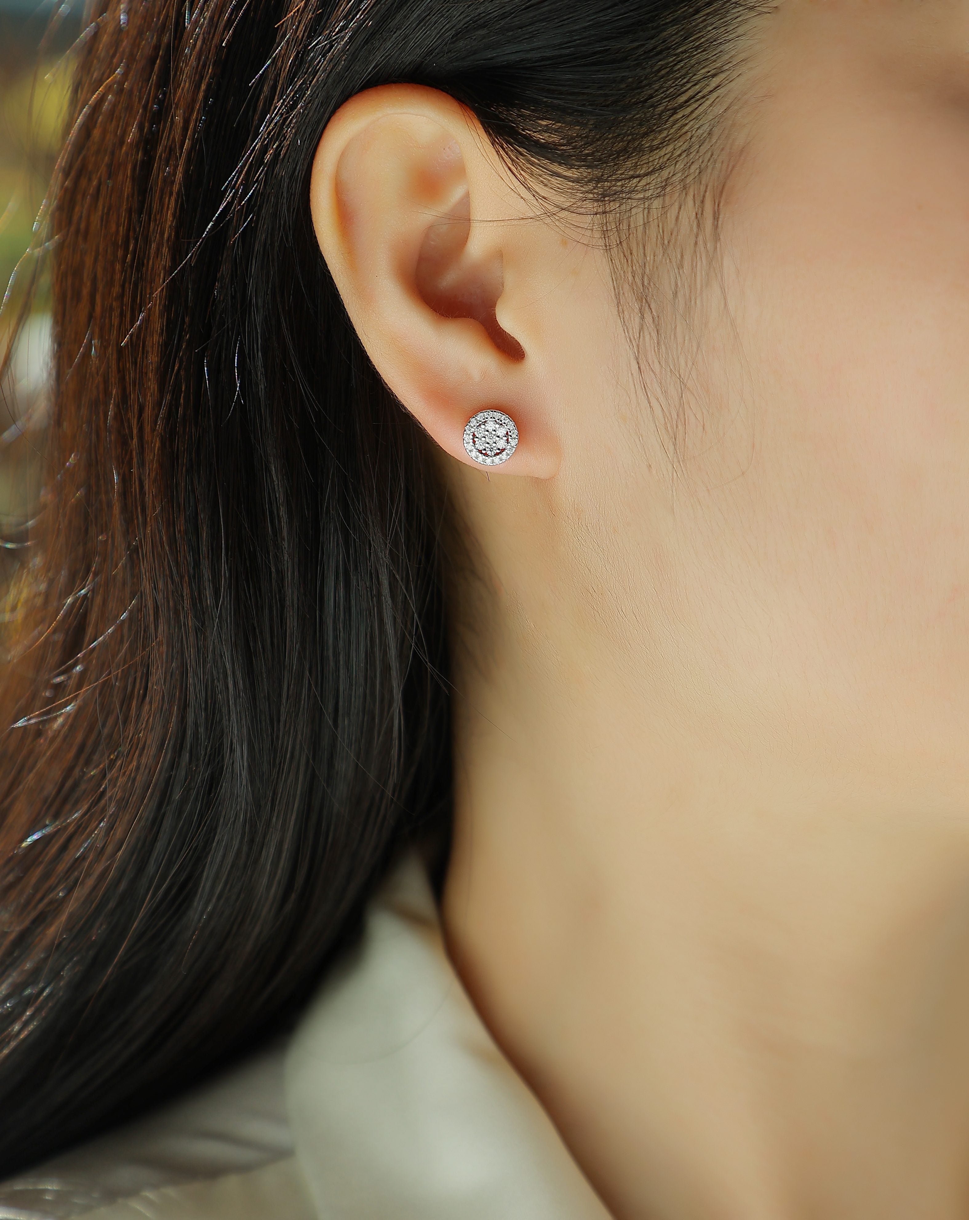 Cosmic Conjecture - Fashionable And Luxurious Diamond Jewelry Set With Moissanite S925 Sterling Silver And Platinum-plated Stud Earrings