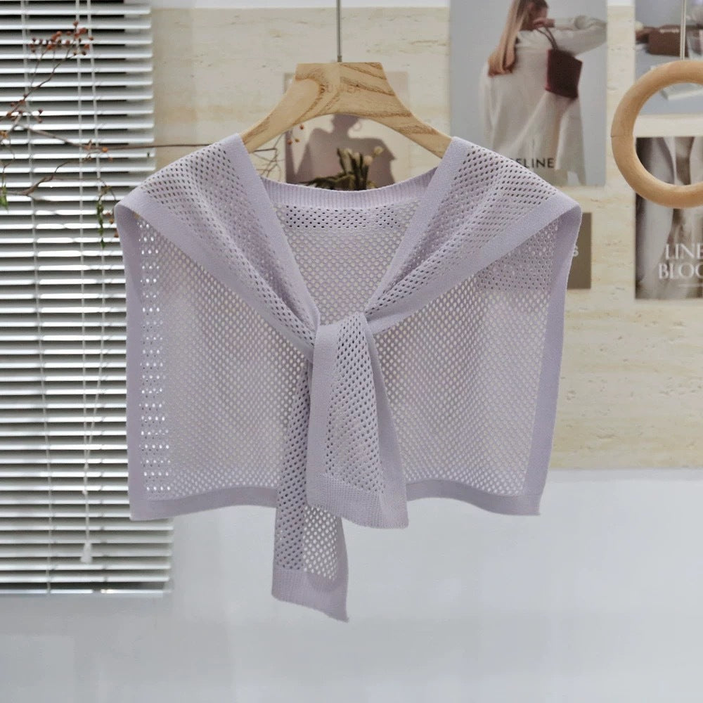 Knitted Shawl Matching Shirt Skirt Outer T-shirt Small Waistcoat