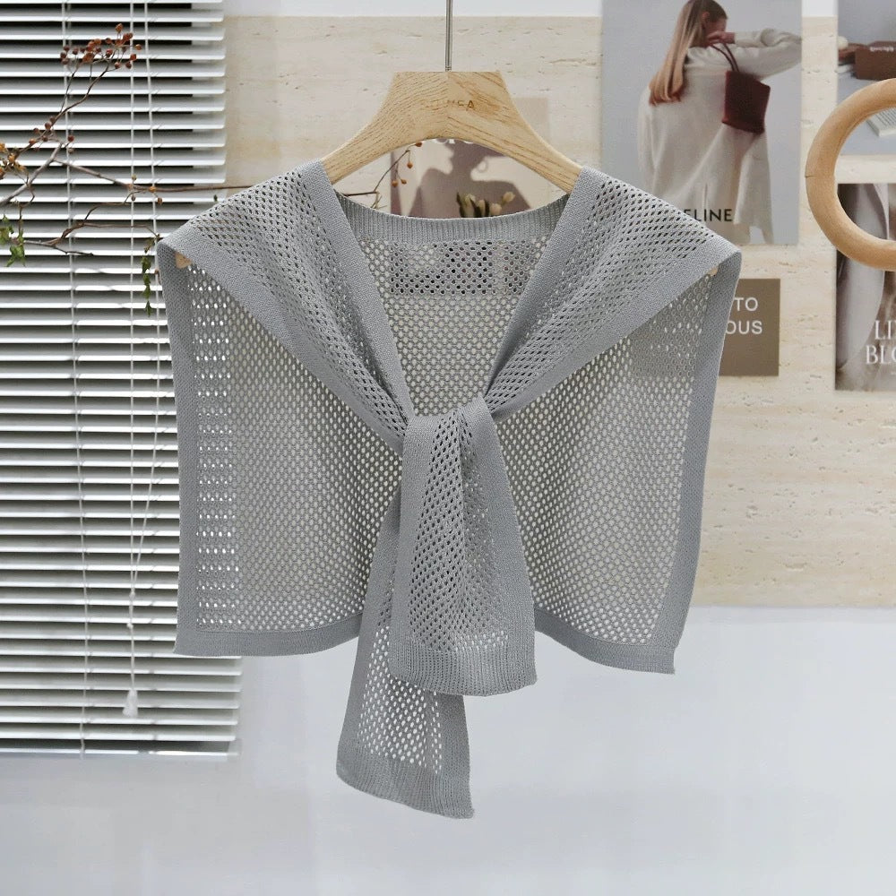 Knitted Shawl Matching Shirt Skirt Outer T-shirt Small Waistcoat