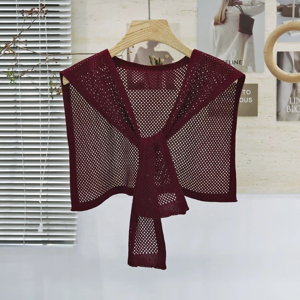 Knitted Shawl Matching Shirt Skirt Outer T-shirt Small Waistcoat