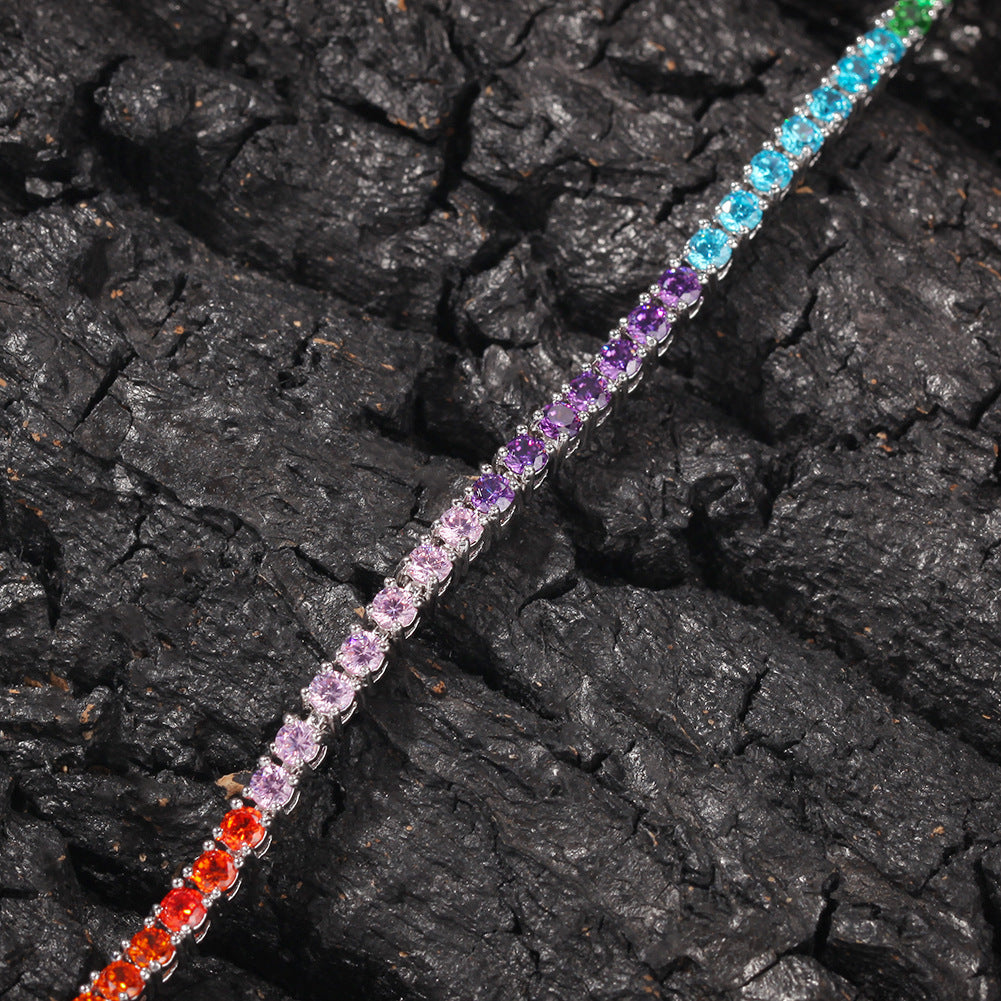 Ornament Minimalist Hip Hop Bracelet Copper Color Zircon