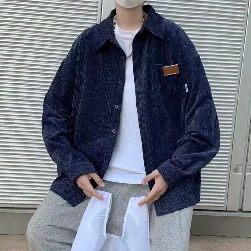Men's Loose American Retro Corduroy Shirt