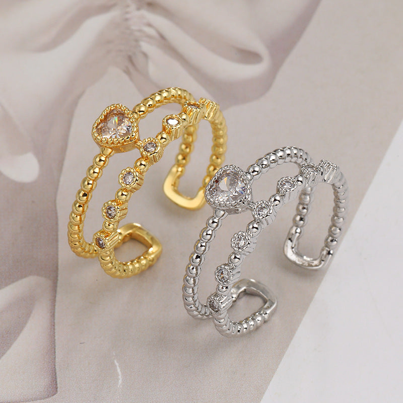 Couple Couple Rings Adjustable Cross Zircon Ring