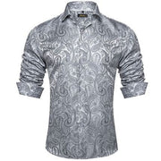 Polo Collar Men's Leisure Sports Long Sleeve Button Top Shirt