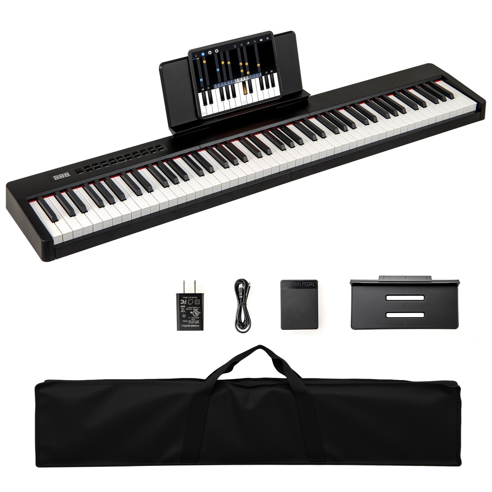 88 Keys Velocity-Sensitive Piano Keyboard with French DREAM Audio Source-Black