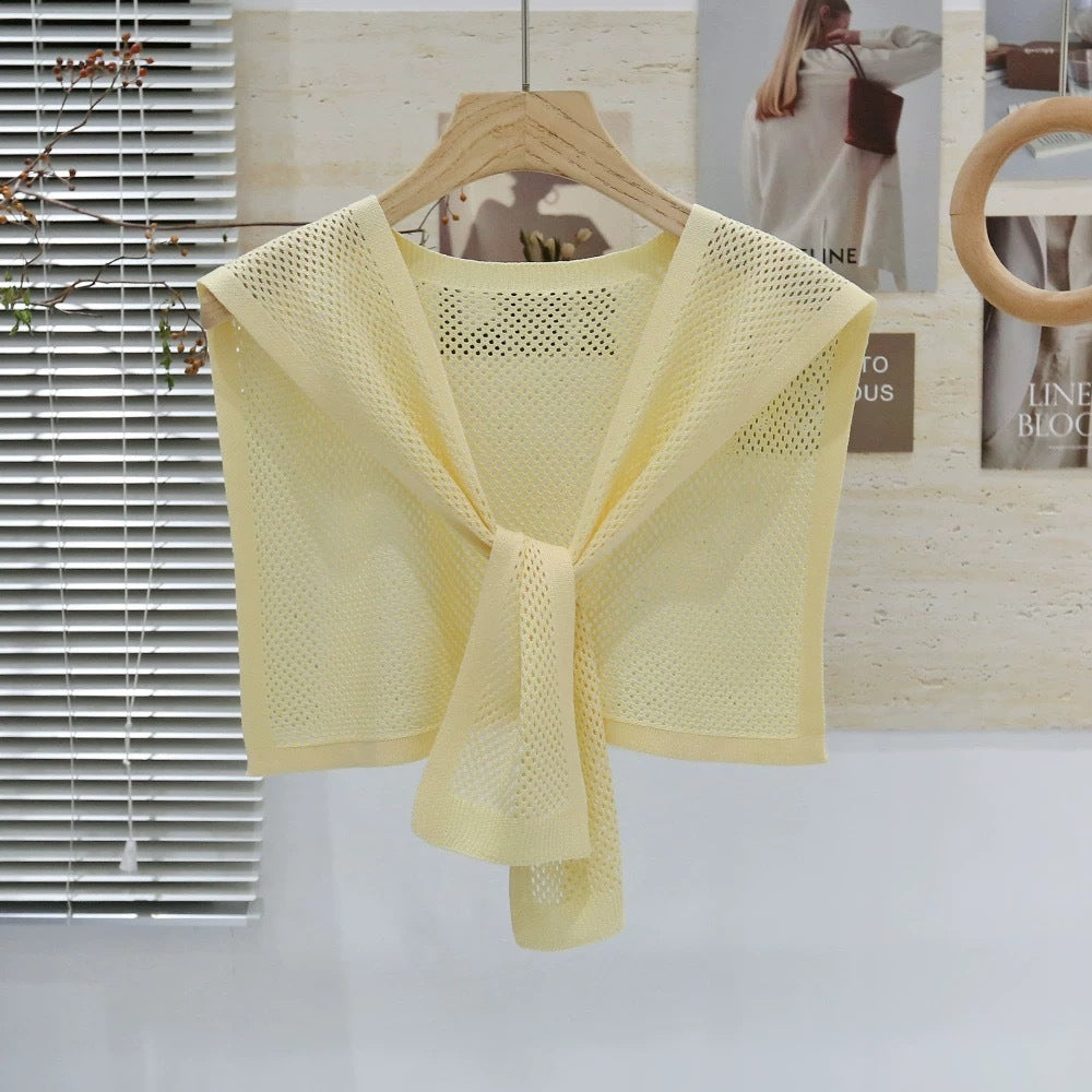 Knitted Shawl Matching Shirt Skirt Outer T-shirt Small Waistcoat