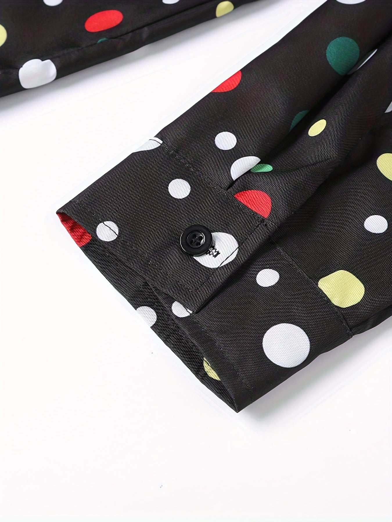 A Casual And Versatile Long-sleeved Shirt With Polka Dot Prints For Teenagers And Men