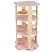 3-Tier Freestanding Corner Toddler Book Rack with 12 Sectors-Pink