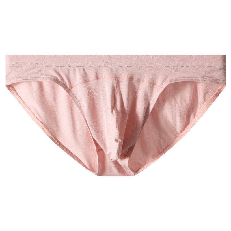 Low Waist Big Bag Men's Jacquard Ice Silk Underwear