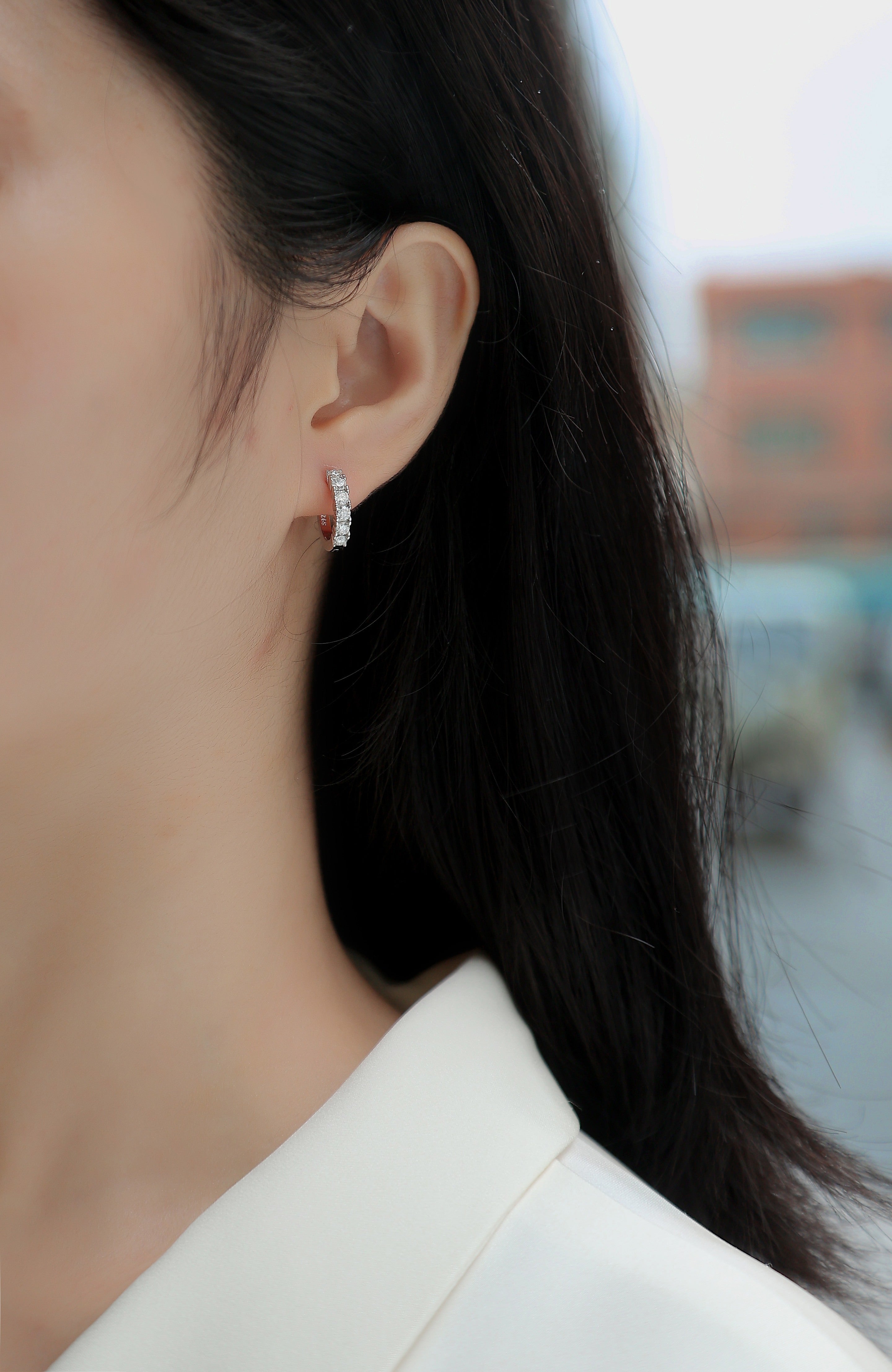 Pursuit - Fashionable And Luxurious Diamond Jewelry Earrings Set With Moissanite S925 Sterling Silver And Platinum-plated Stud Earrings