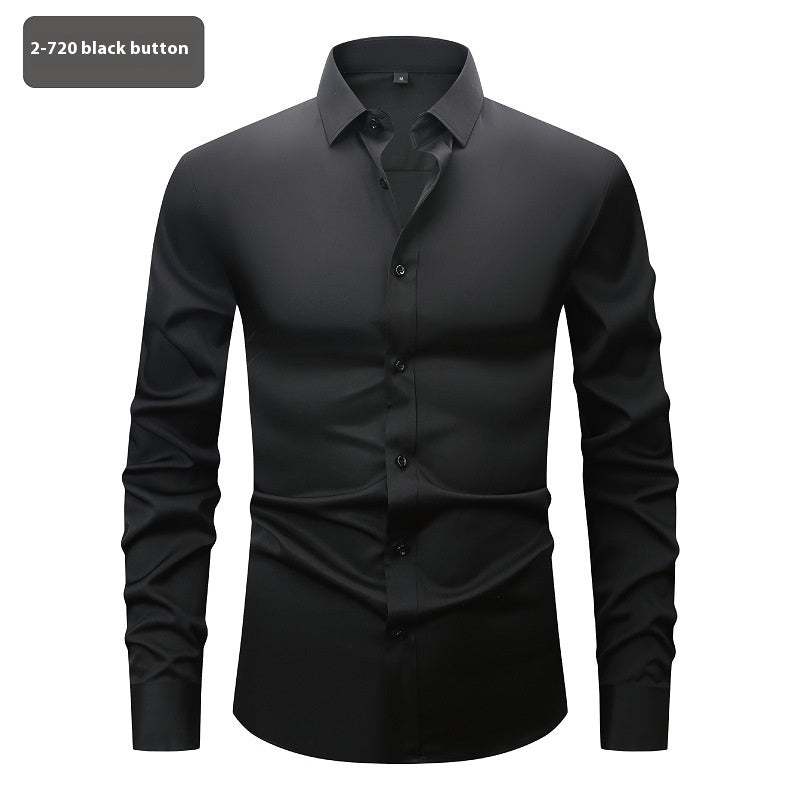 Fashion Personality Four-sided Stretch Shirt Men's Long Sleeve
