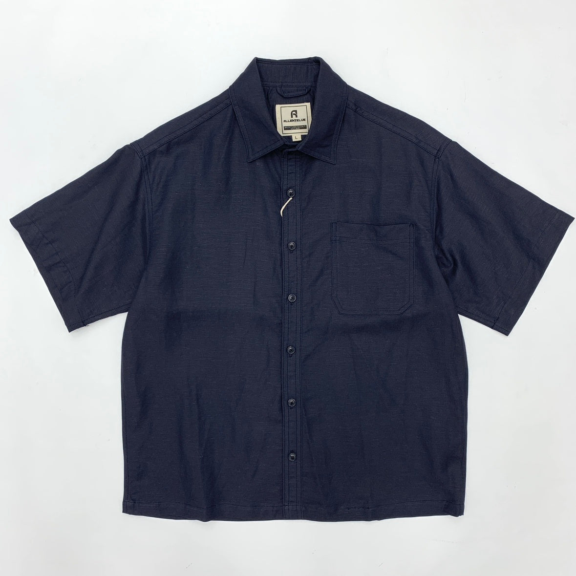 Flat Hem Cotton And Linen Short-sleeved Shirt Men's Japanese-style Retro Linen