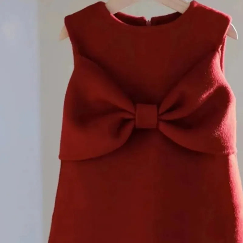 New Year Clothes Red Woolen Suit Children Baby