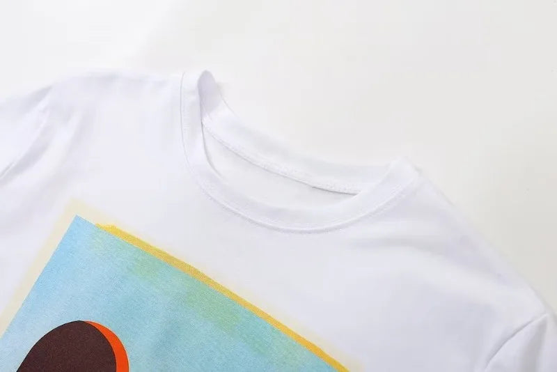 Women's T-shirts Blouse O-neck Top Cotton Tshirt Shirt Casual Tops Tees Short Sleeve Tee