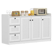 Buffet Cabinet with Storage Modern Sideboard Cabinet with 3 Doors-White