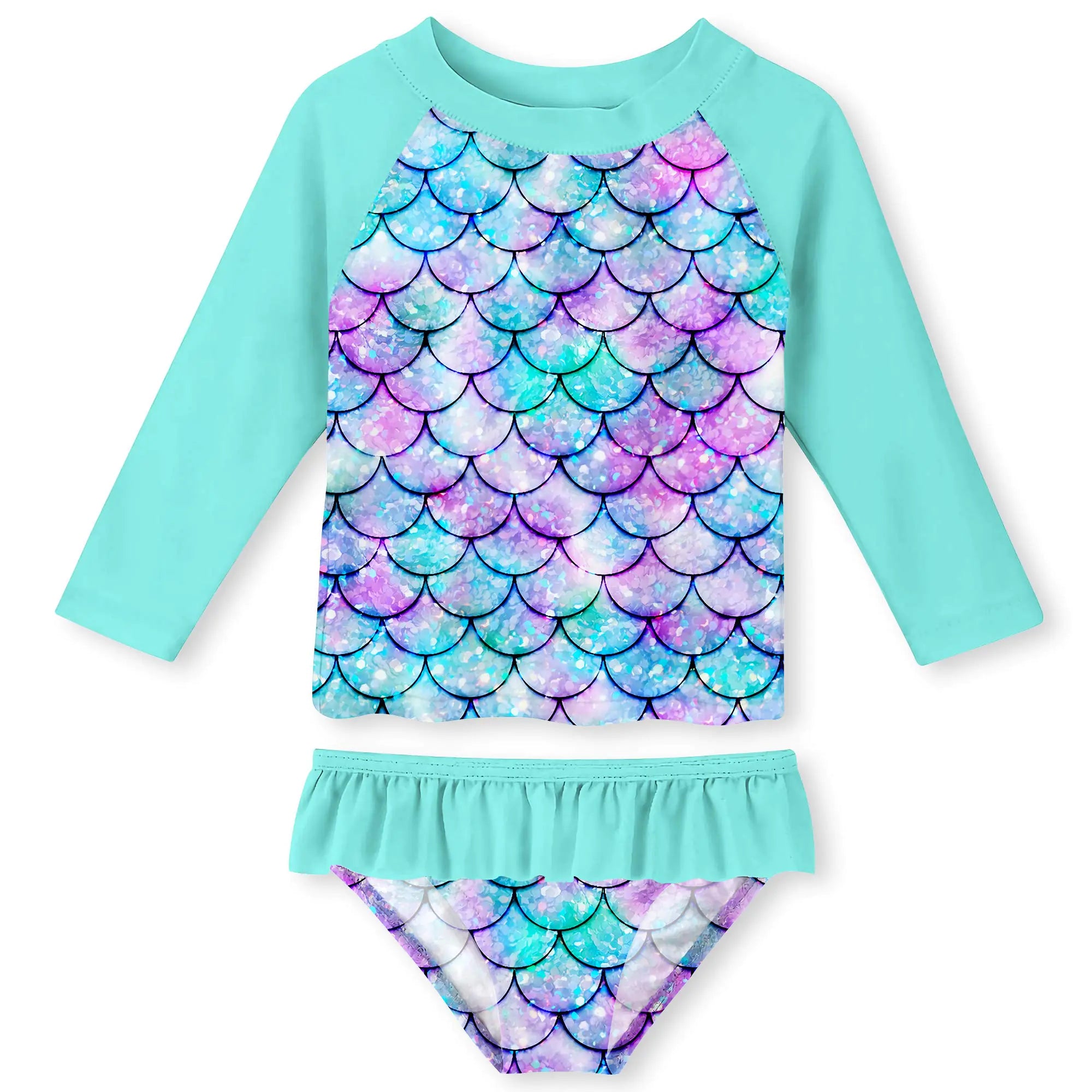 Mermaid Delight Girls' Rash Guard Set 4-5T